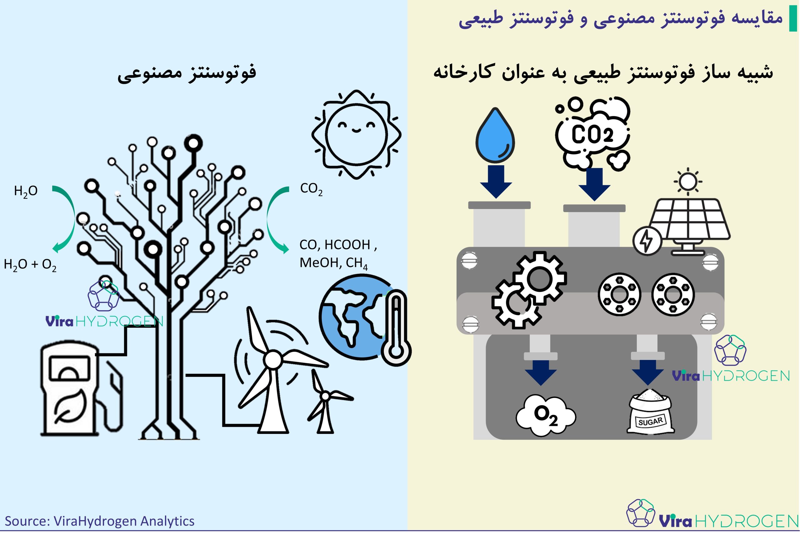 مقایسه فوتوسنتز مصنوعی و فوتوسنتز طبیعی